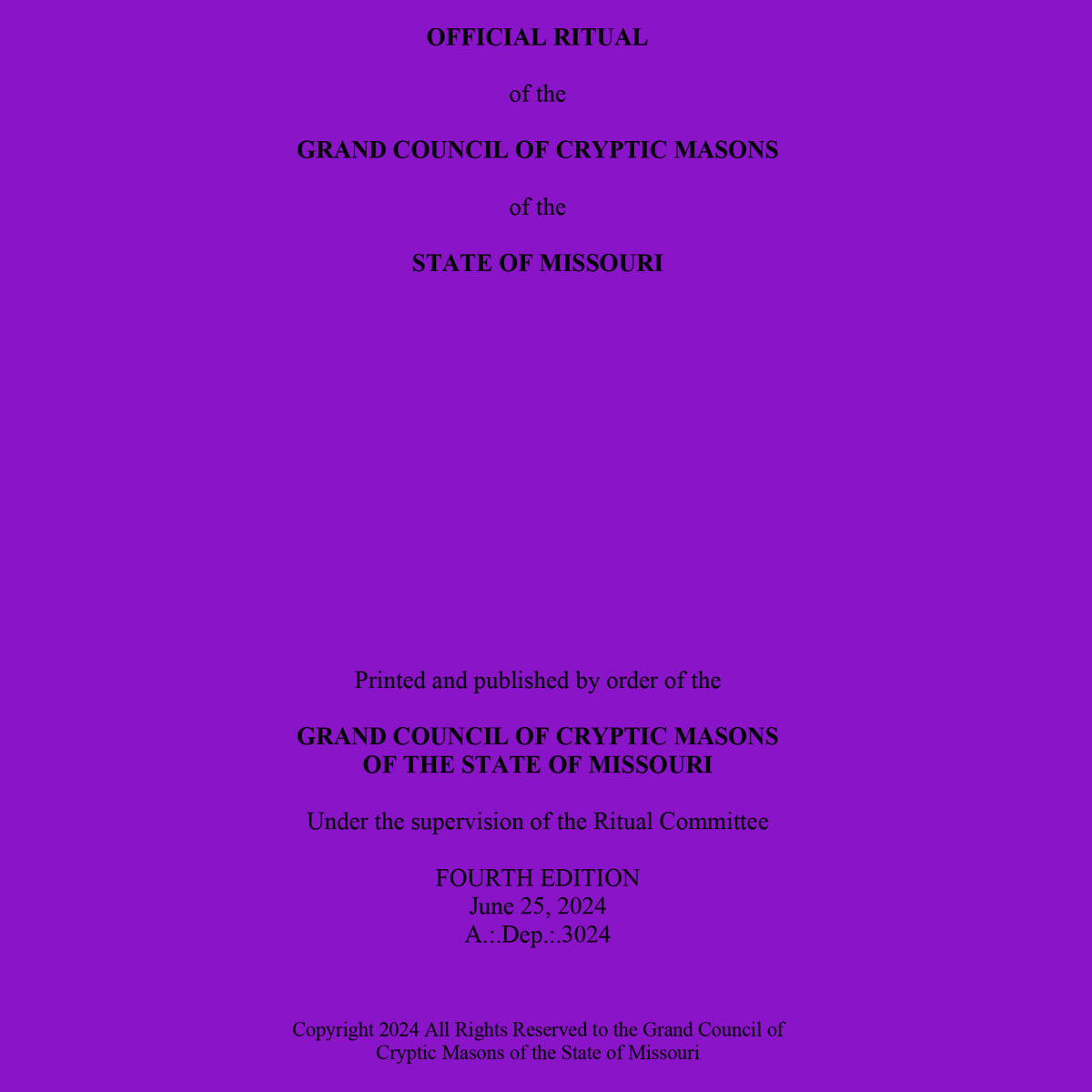 Grand Council Ritual Book, Pack of 10