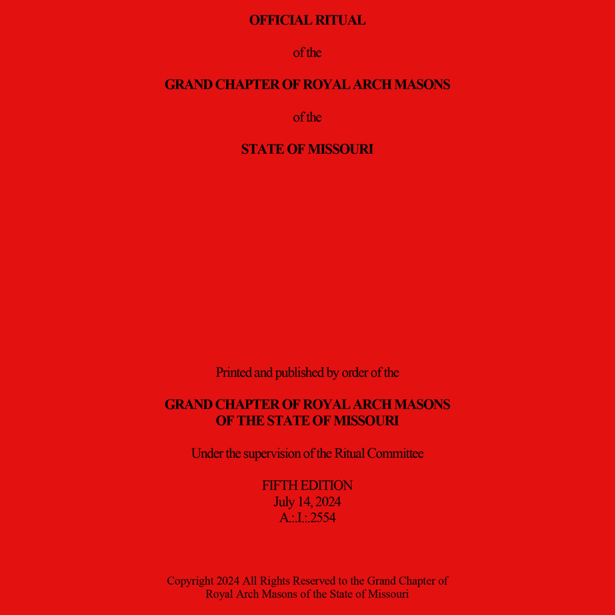 Grand Chapter Ritual - 2024 Edition, Pack of 10